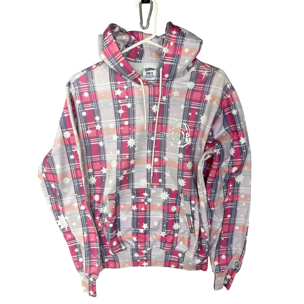 Billionaire Boys Club BB Wormhole Hoodie Mens S Bleach White Plaid Colorful